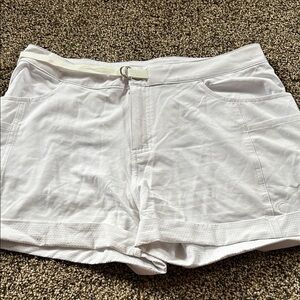 Elegant White Women's Cargo Shorts